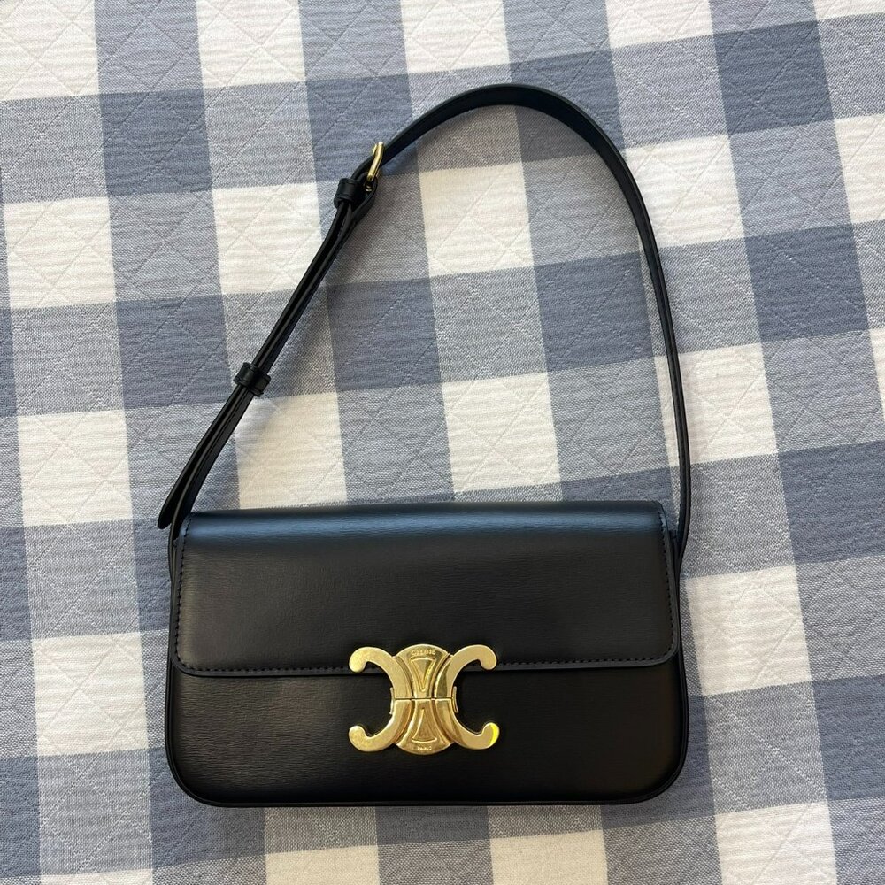 CELINE SHOULDER BAG CLAUDE IN SHINY CALFSKIN